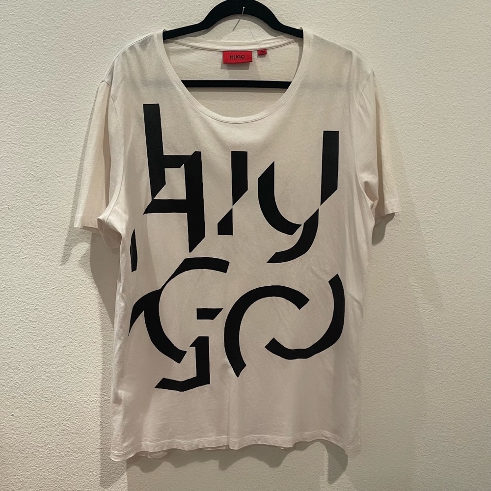 Hugo Boss White/Black Abstract Tee